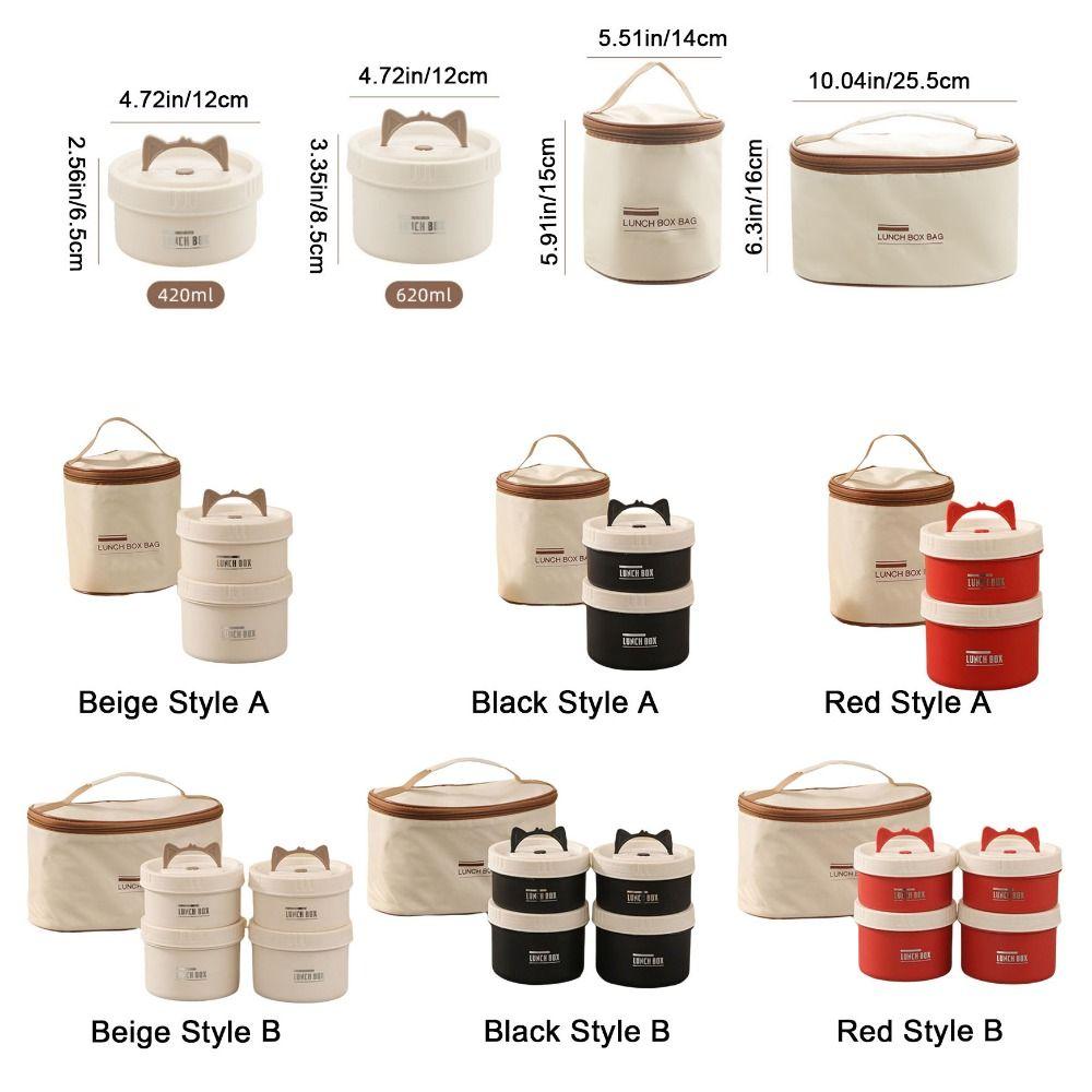 Round Heat Preservation Lunch Box Large Capacity Fresh-keeping Box Practical Food Container  Office