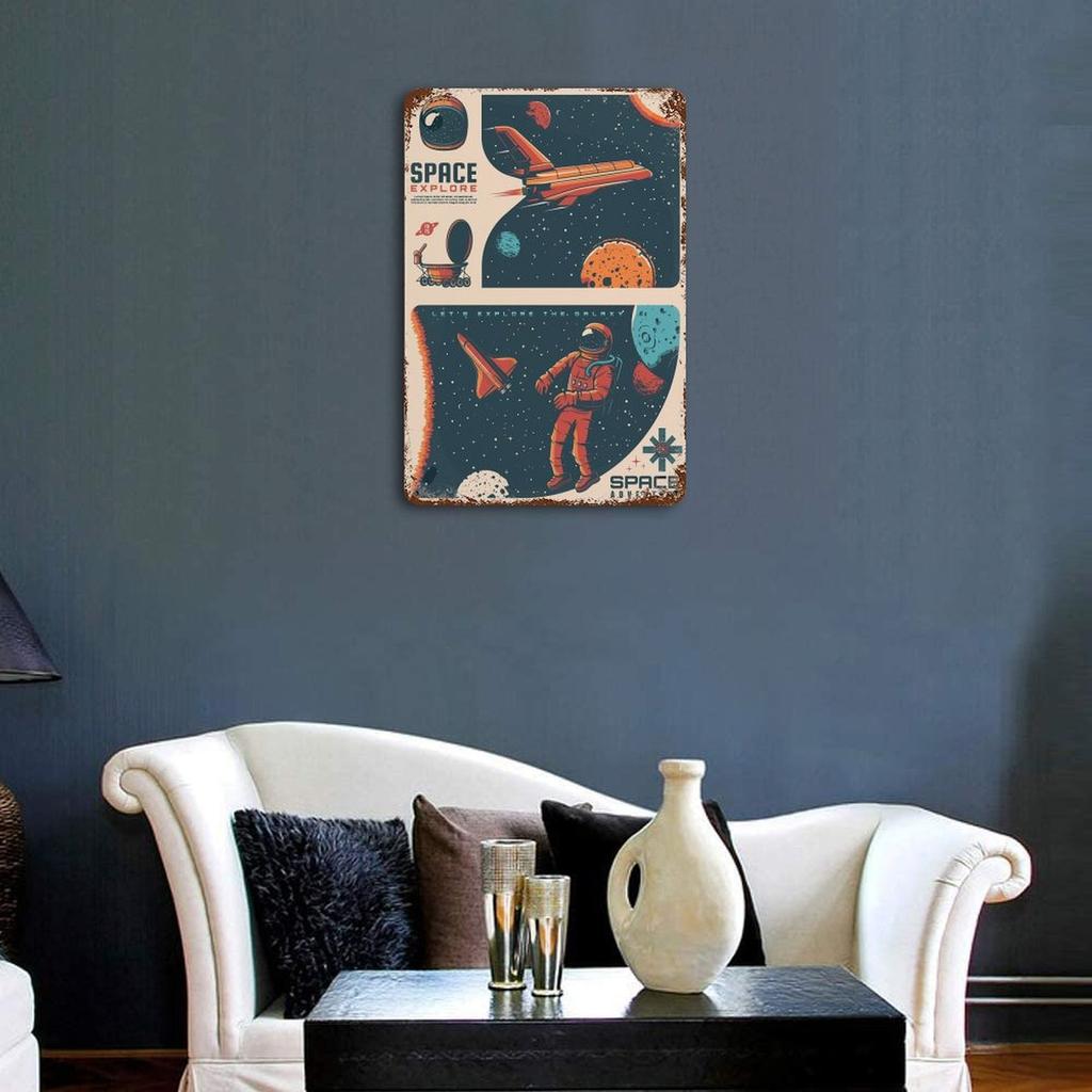 1PC Vertical Vintage Rusted Patina Tin Poster, 20x30cm or 30x40cm, Retro Metal Wall Sign for Restaurant Cafe Garage Bar or Home Decoration