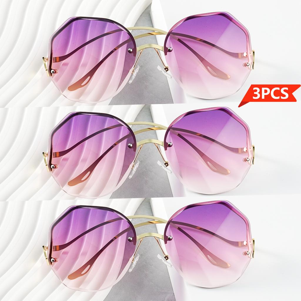 Trendy Frameless Gradient Color Sunglasses Perfect For Street Style Parties Music Festivals & More Festive Accessories