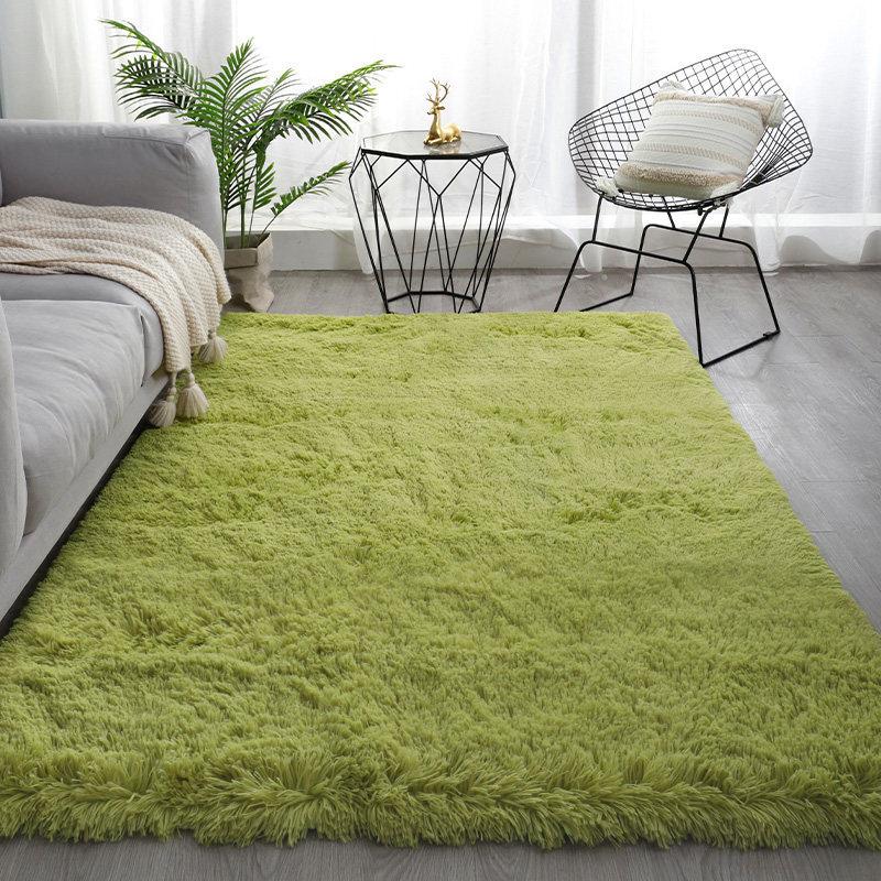 

Soft Carpet for Living Room Green Bedroom Rug Long-Pile Non-Slip Baby Carpet Balcony Blanket Comfor Bedside Rugs Decoration 60x160cm