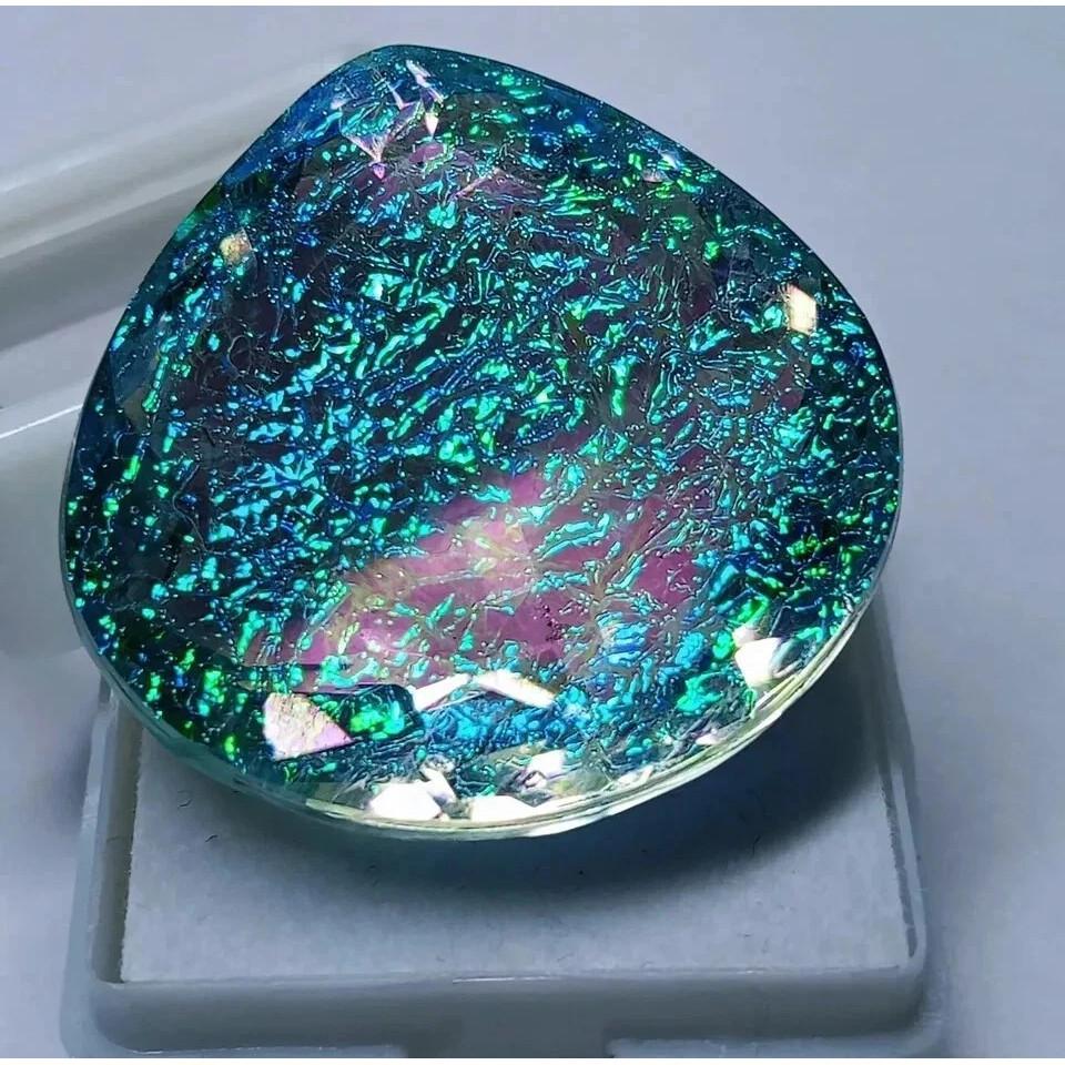 65.20 Ct Natural Fire Opal Monarch Doublet Pear Cut Fabulous Certified Gemstone