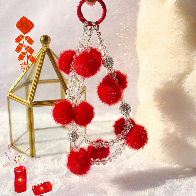 

Плюшевий підвіс для сумки, брелок, бісерний шнурок для телефону, нова мотузка-шарм для телефону 02