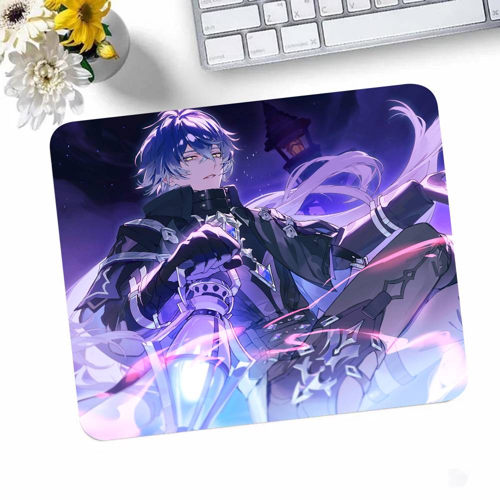 Game Genshin Impact Flins Mousepad Small LockEdge Mouse Pad For Gamers Computer Desk Pad Rectangular Anti-slip Rubber