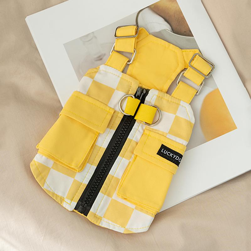 Japanese and Korean Style Autumn and Winter Dog Trendy Cool Tooling Strap Vest Medium and Small Dog Pet Teddy Clothes