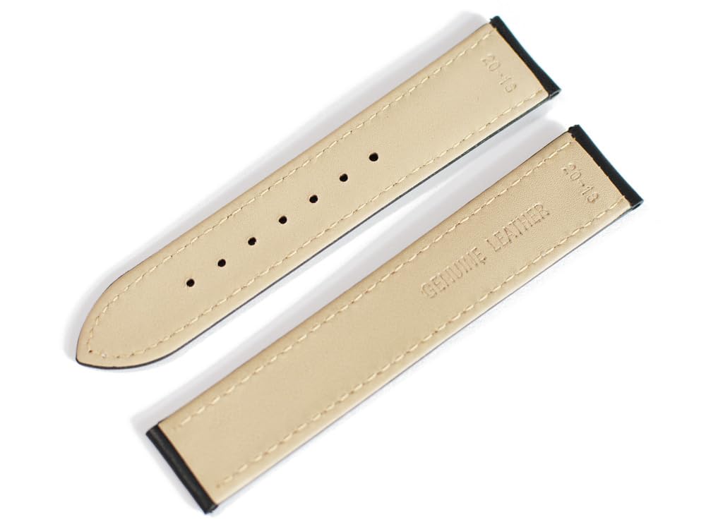 King Omega Compatible Watch Strap with Black Calfskin Leather [Import Original] D-Buckle, Strap, 22/18mm