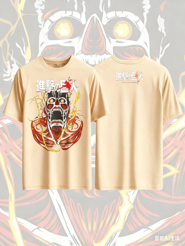 Attack On Titan Anime Printed Pure Cotton Tshirt for Men and Women Casual Fashion Oversized Anime Peripheral Clothing Tshirt