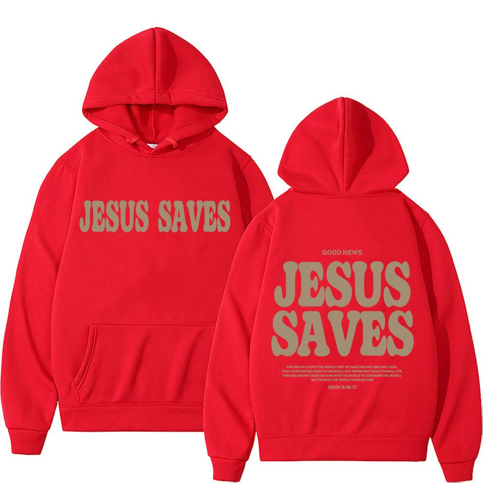 Ästhetische Jesus Rettet Hoodies Christliche Kleidung Druck Oversize Sweatshirts Herren Damen Vintage Warmer Hoodie
