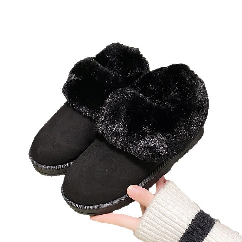 Plus-size Winter New Platform Cotton Shoes, Flat Low-heeled Snow Boots, and Round-toed Women's Cotton Shoes