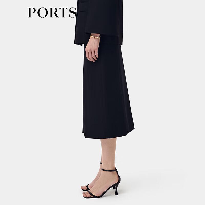 PORTS Women's Retro Pleated Straight Midi Skirt LT8S033NWF031