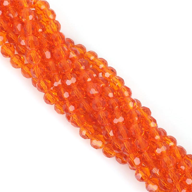 100Pcs Glass Balll Beads Rondelle Faceted Crystal Beads for DIY Jewelry Necklace Bracelet