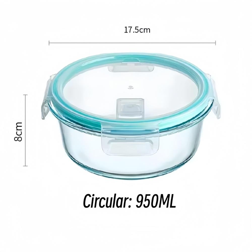 Hitzebeständige Glas-Lunchbox für Mikrowelle, Meal Prep, Luftdichter Verschluss Lebensmittelaufbewahrungsbehälter, BPA-freie Schüssel für Zuhause/Büro