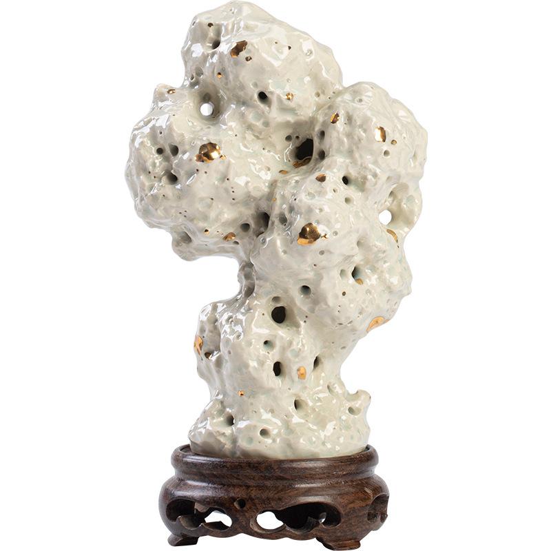 Zen ceramic Taihu stone plate incense burner household indoor sandalwood aromatherapy burner Chinese style tea ceremony tea