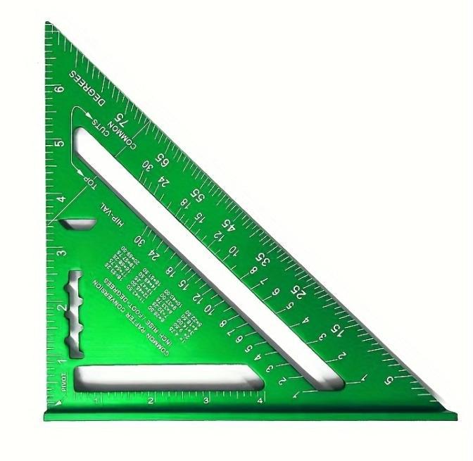 7-inch Aluminum Alloy Precision Triangle Ruler - Metric & Imperial Woodworking Measuring Tool