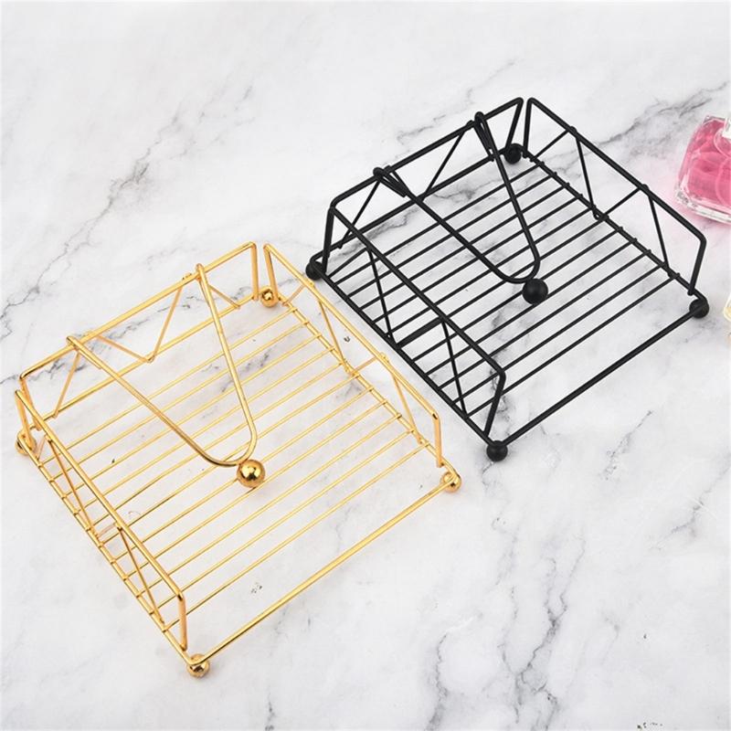  Minimalist Square Napkin Paper Holder Iron Kitchen Storage Solution For Home Office Countertop Decoration