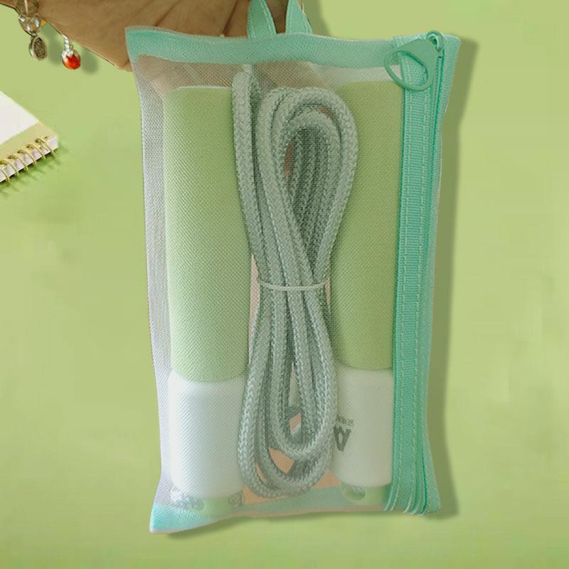 Mesh Transparent Storage Bag Portable Zipper Pouch With Logo For Students