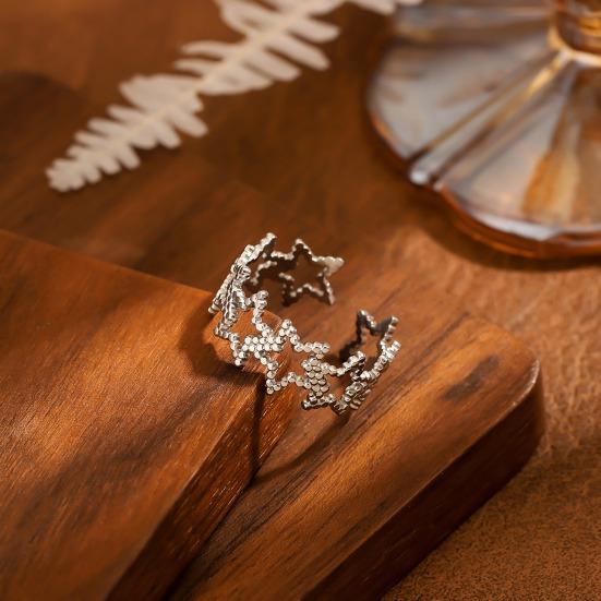 Damenring Geometrisch Hohl Sternform Verstellbares Öffnungsdesign Fingerring