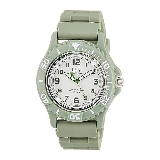 [Citizen QQ] Analog Solar Watch 10 ATM Water Resistant Urethane Belt E02A-005VK Men s Green