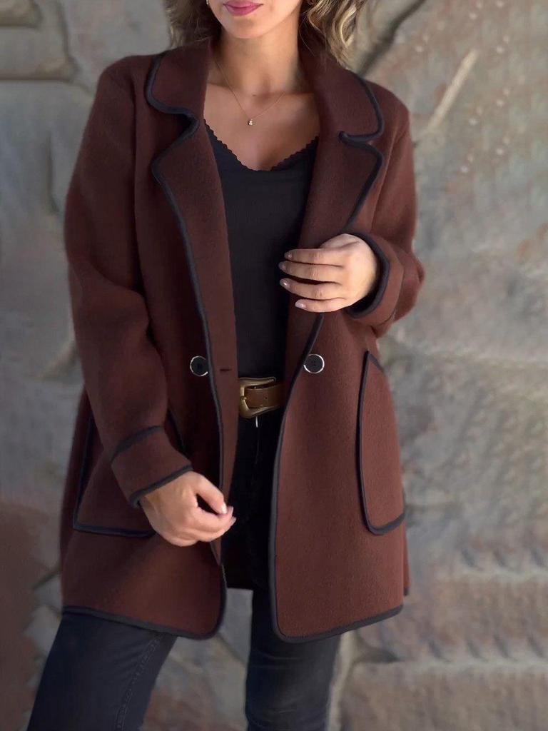 2024 Autumn/Winter Women's Fashion Double-Sided Wool Coat with Suit Collar