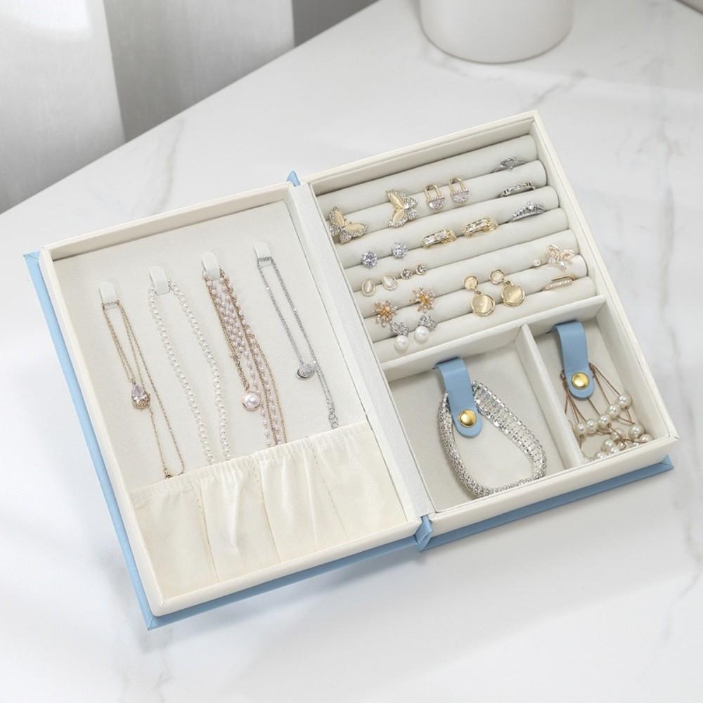 Packing Box PU Jewelry Book Storage Jewelry Collection Organizer Elegant Jewelry Display Box  Home