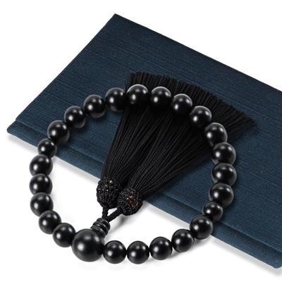 Buddhist Prayer Beads Professional Kyoto Traditional Prayer Beads for Funerals and Includes Etiquette Matte Black Ebony Prayer Bead Bag