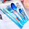 Stainless Steel Tableware Set, Portable Knife, Fork, Spoon, Chopsticks, Straw, Western, Travel Gift, 9 Pcs Set
