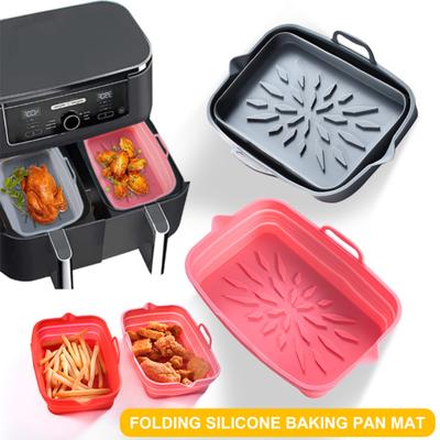 Fryer Baking Pan Food Grade Reusable Oilproof Bakeware Non-sticky Foldable Fryer Pan Kitchen Accessories