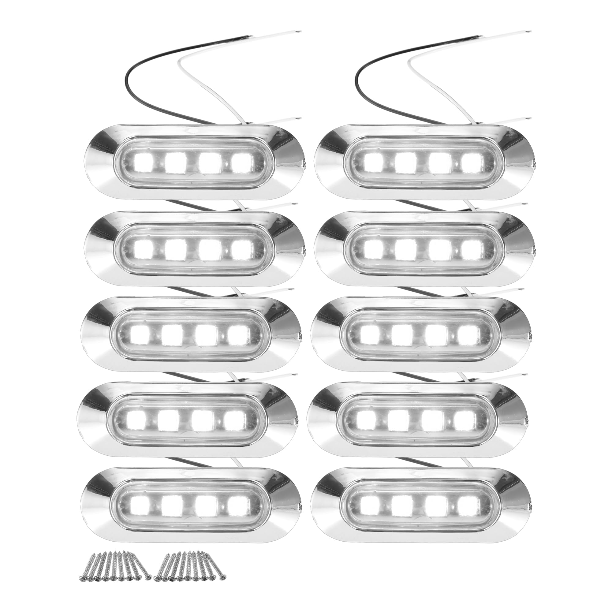 

A ABSOPRO Front Rear Side Marker Lights, Waterproof Oval Position Lamp Clear for Lance, белый