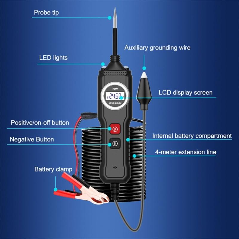 Fast Response Electrical Diagnostic Tool With Voltage And Resistance Testing Up To 2000 Ohms For Car Electrical Systems