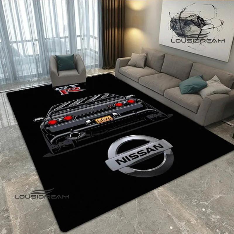JDMs GTR Flag Car Pattern Carpet Decoration Room Home Outdoor Decor Racing Rug Non Slip Washable Game Style Floor Mat