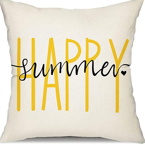 Small Daisy Flower Pillowcase New Striped Linen Home Fabric Sofa Pillowcase Light Luxury