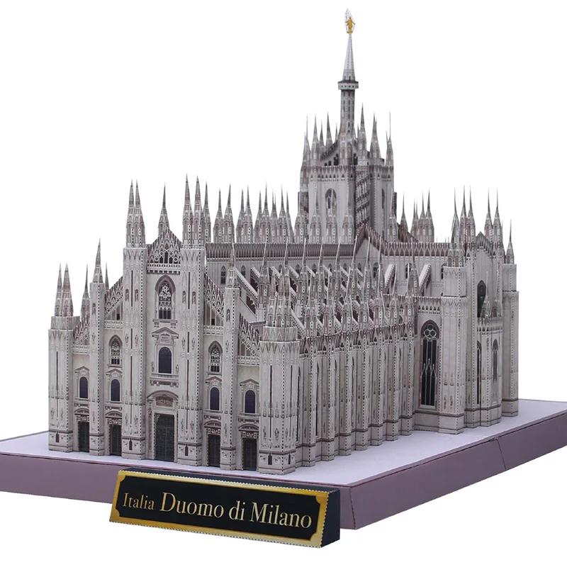 

Италия Миланский собор Складная 3D бумажная модель дома Papercraft DIY Искусство Оригами Здание Подростки Взрослые Ручная работа Поделки Игрушки QD-172