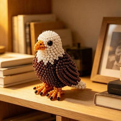 DIY Bird Beading Kit, 3D Animal Bead Craft Kit, with Colorful Beads Accessories, Cute Beaded Bird Craft Project for Adults And Teens Creative Gift