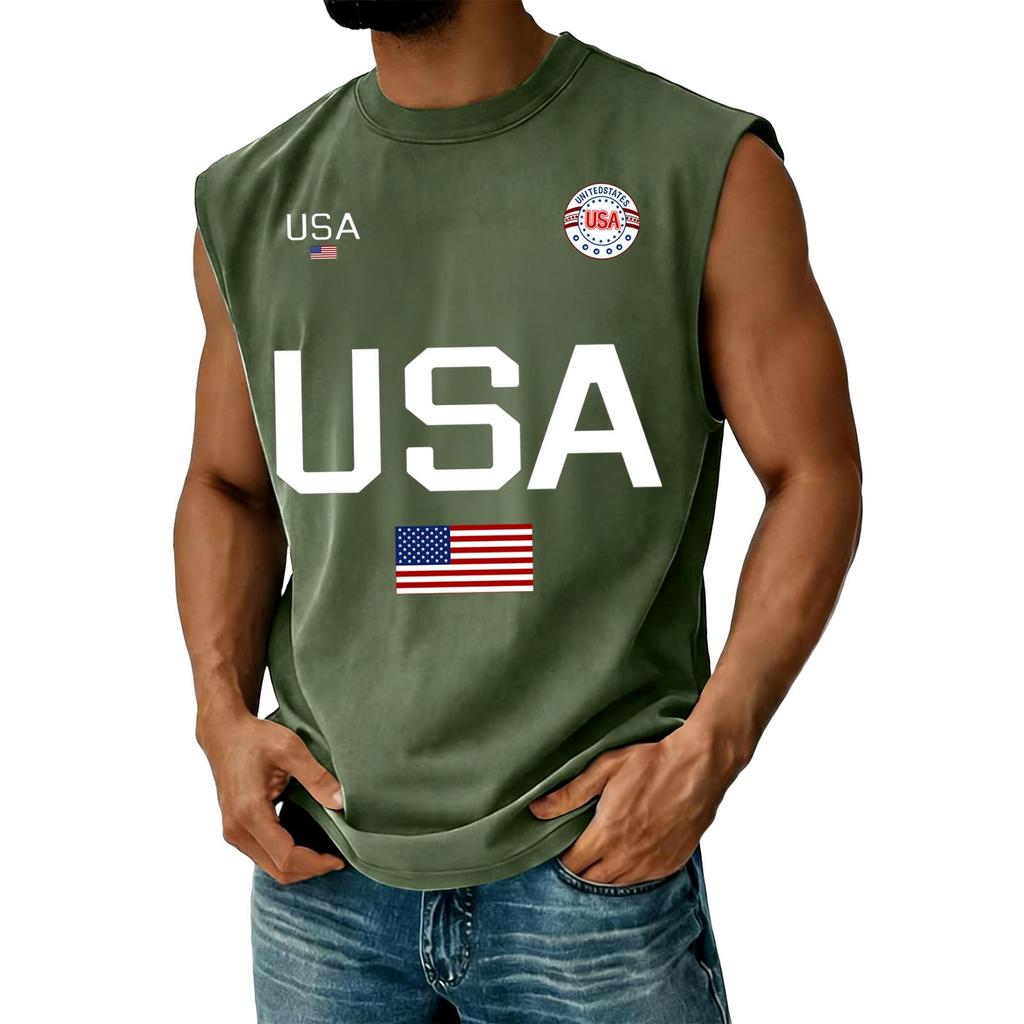 Men's Casual Independence Day Printed Tank Top