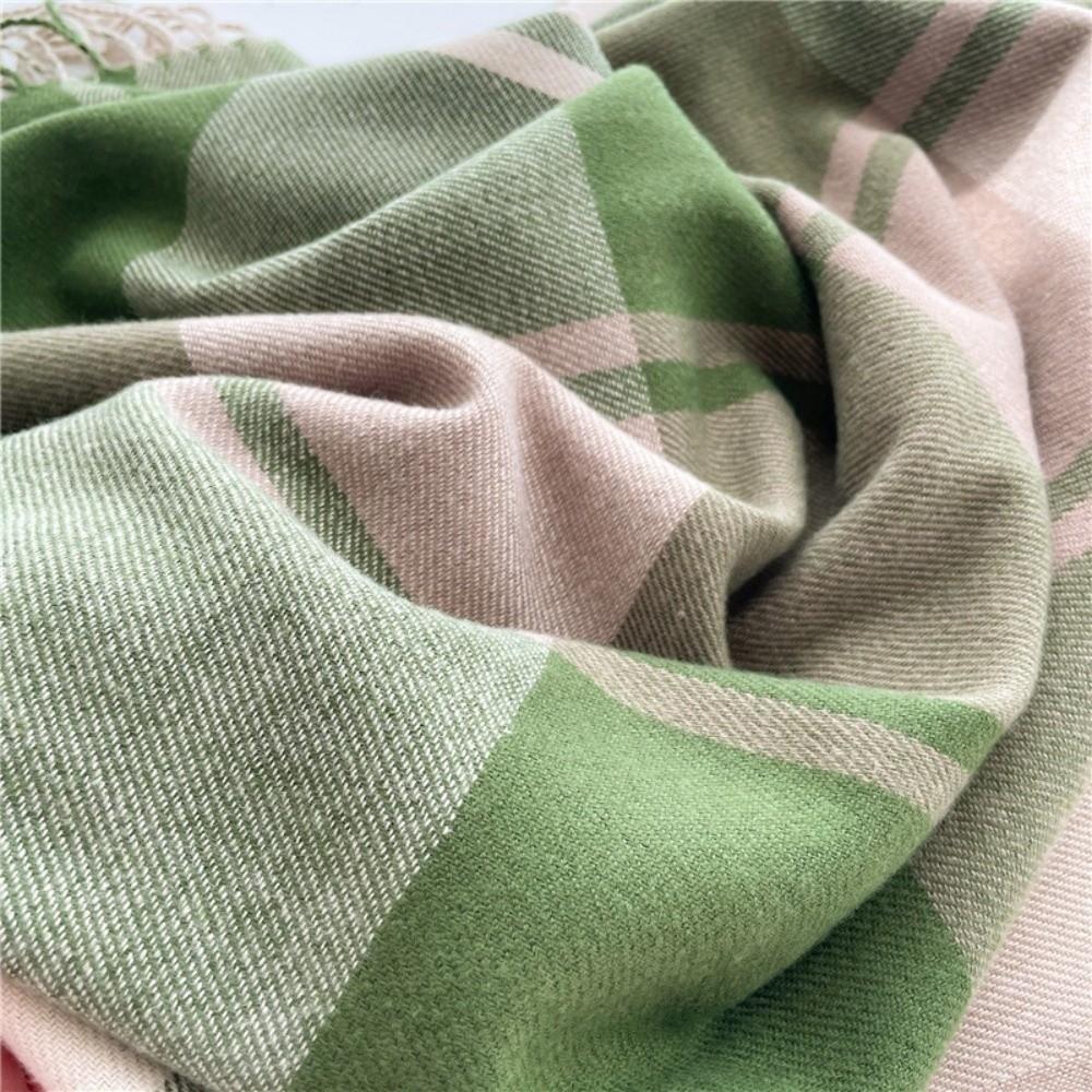 Thick Imitation Cashmere Shawl Keep Warm Shawl Wrap Simple Plaid Scarf  Girl