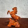 Wood Horse Statues Positive Energy Good Luck Showpiece Collectible Figurines Animal Sculptures for Home Office Decors