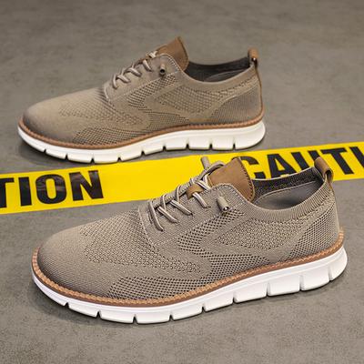 Herren Sneaker Übergröße Trendiger Britischer Stil Sommer Atmungsaktiv Weich Männliche Sportschuhe Mode Einfarbig Gewebtes Mesh Lauf-Flats