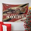 San Francisco 49ers Football Helmet Pattern Wall Hanging Tapestry Decorative Tapestry Home Decor for Bedroom and Living Room