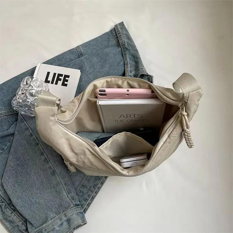 Simple Women's Nyl Shoulder Bag Large Capacity Hobos Messenger Bags for Girls School Fashi Crossbody Female Casual Handbags