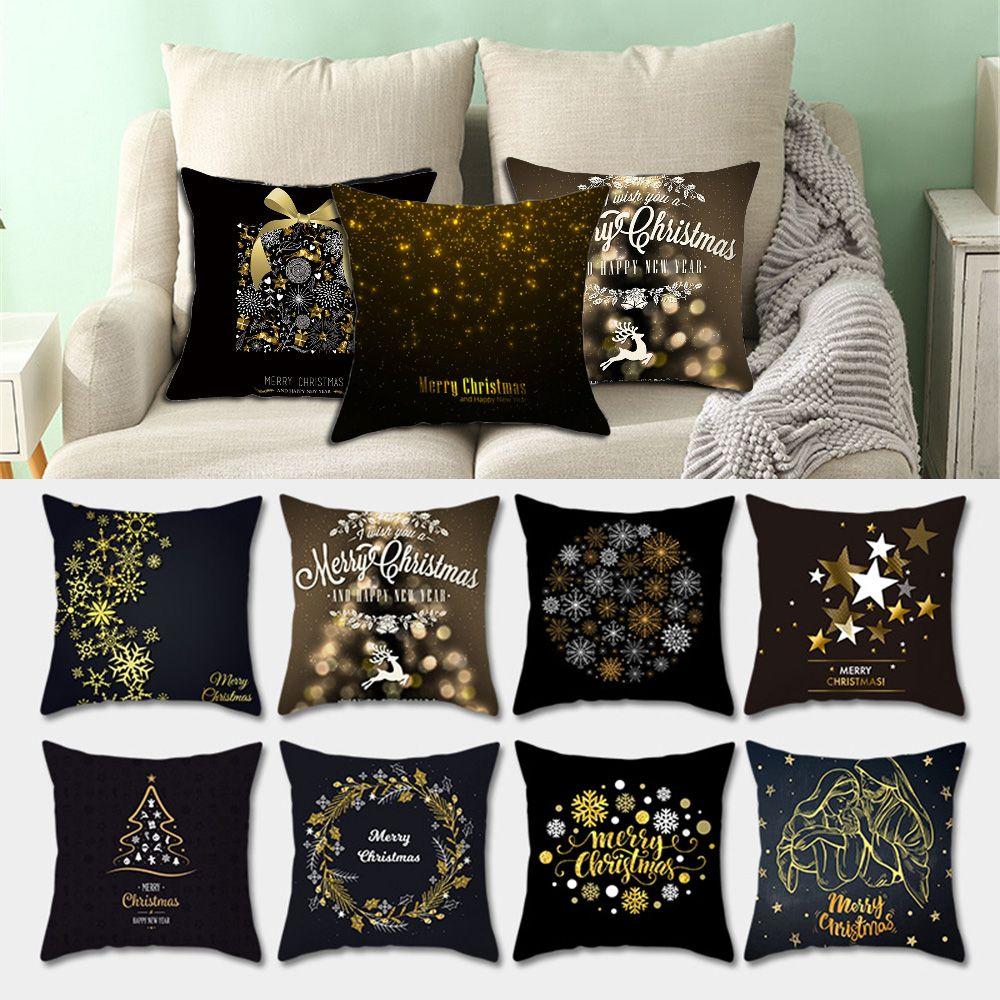 

Home Decor Santa elk Soft Christmas Pillowcase Merry Xmas Square Cushion Cover 14