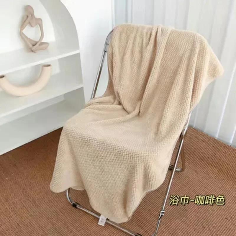Gift Thickened Pineapple Grid Coral Velvet Couple Towel Non-cotton Bath Towel Super Soft Absorbent Quick-drying Bath Towel