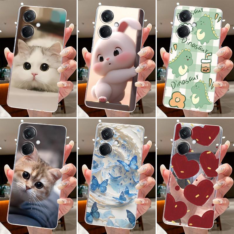 For OnePlus Nord CE3 CE2 Lite Capa Clear Silicone Soft TPU Back Cover Cases For One Plus Nord CE 2 3 Lite Rabbit Cat Phone Case