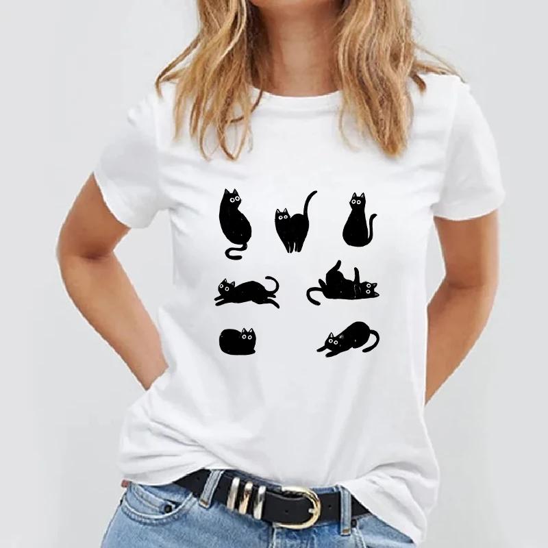 Women T Shirt Simple Design Tops Panda Printed Female Tee T Shirts Casual Basic Summer White Tshirt Kawaii Lady Tshirts 2021