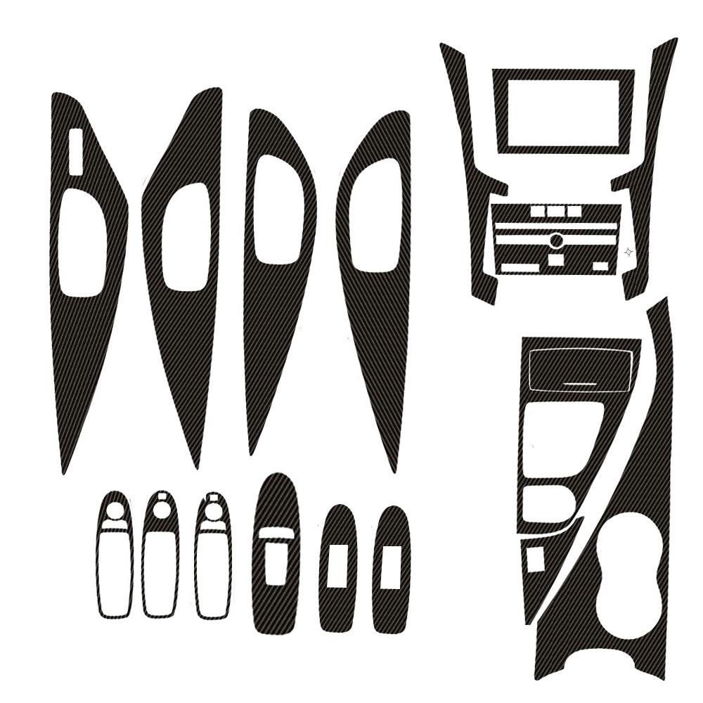 

18 шт. Черная углеродная волокнистая 3D-наклейка для внутренней отделки, креативная накладка для Infiniti Q50 2014-2019, аксессуары для тюнинга автомобиля чёрный