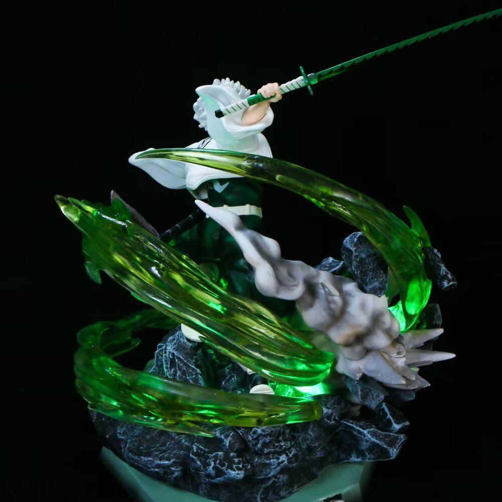 30cm Demon Slayer GK Shinazugawa Sanemi Pilar del Viento Figura de Acción de PVC Figura de Anime Colección Luminosa Modelo Juguetes Muñeca para Niños Regalo