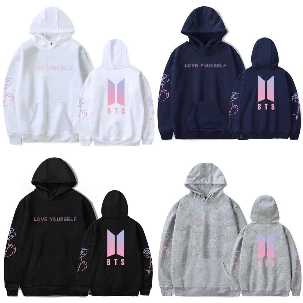Bluza z nadrukiem BTS z podszewką polarową dla młodzieży, do noszenia na co dzień