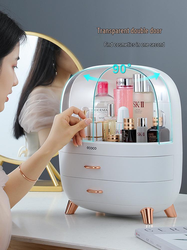 Διαφανής Ανθεκτικός στη Σκόνη Οργανωτής Καλλυντικών: Αποθήκευση Πινέλων Μακιγιάζ και Περιποίησης Δέρματος για Τραπέζι Μακιγιάζ