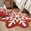 Christmas Snowflake Rug Stain-Resistant And Machine-Washable Bathroom Mat Bedroom Entrance Rug Bedside Carpet Home Décor