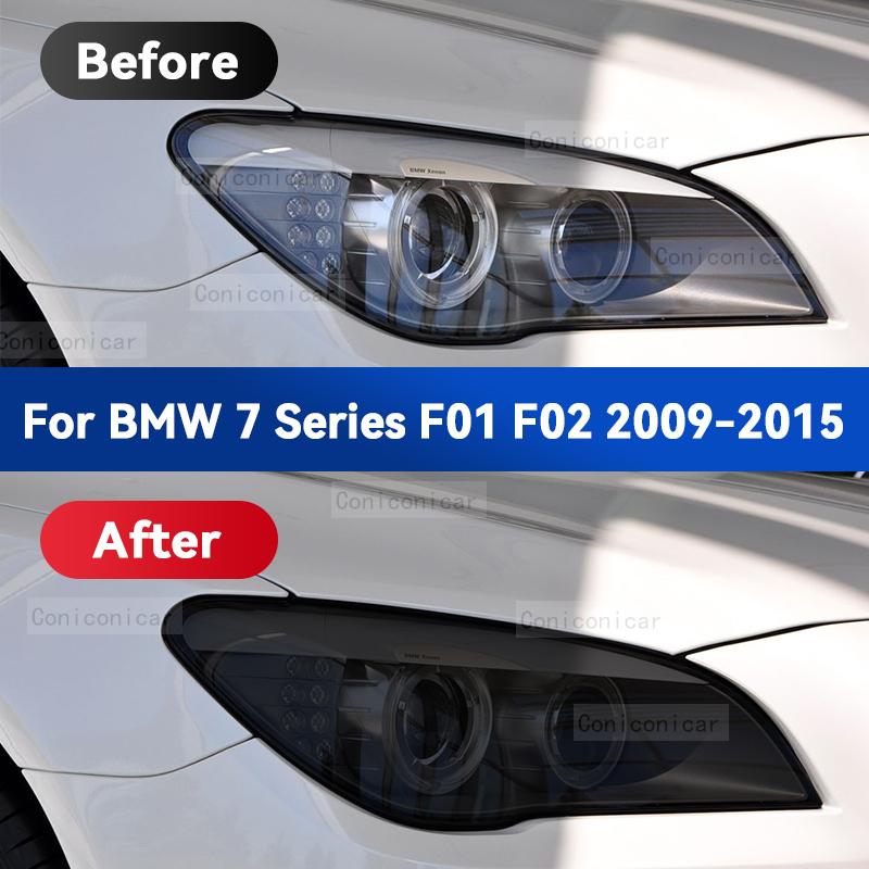 Für BMW 7er F01 F02 G11 G12 2009-2022 Auto Scheinwerfer Rauchig Schwarz TPU Schutzfolie Frontlicht Tönung Farbwechsel Aufkleber