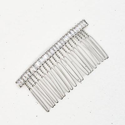 ENTSCHULDIGUNG ZU VIEL LIEBE Art Deco Quadratischer Juwelenkamm Haarspange_Silber