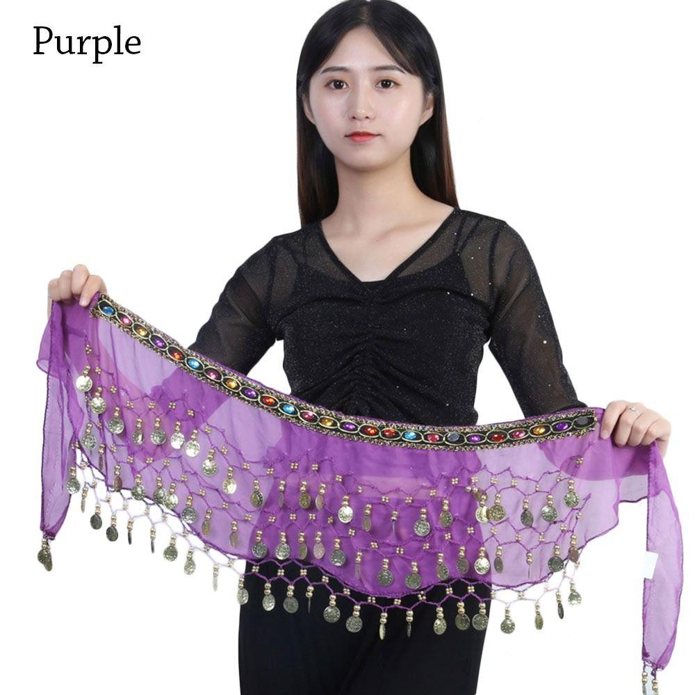 Ženy Show Kostýmy Flitry Tanečnice Sukně Hip Šála Belly Dance Pásek Řetízek